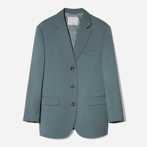 Everlane The 80s Blazer Italian Wool in Dusty Blue NWT - Picture 3 of 4